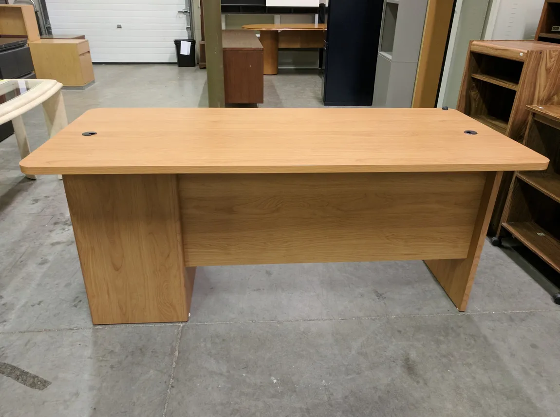 Blond Laminate Desk with Drawers