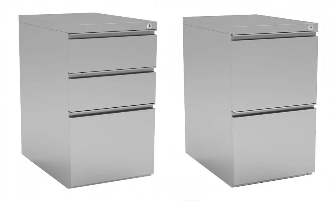 Pair of 2 & 3 Metal Pedestal Drawers