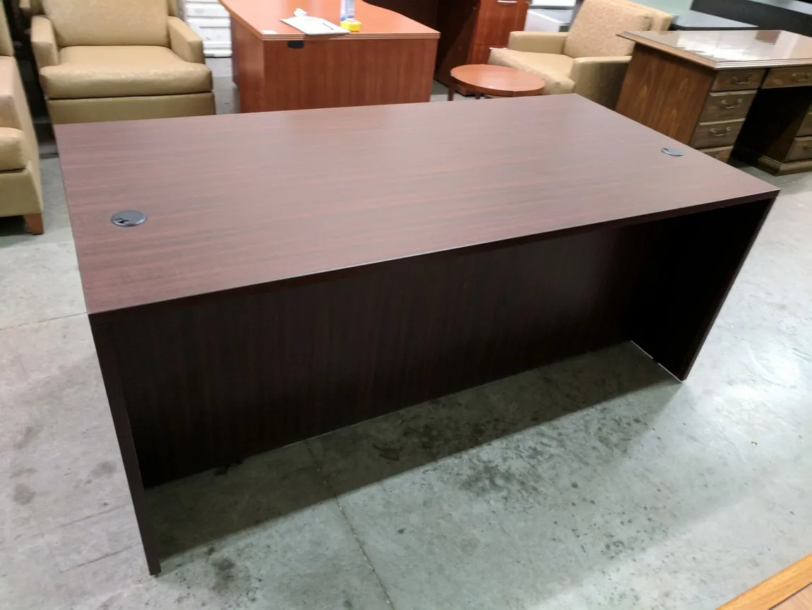 Mahogany Laminate Desk with Drawers