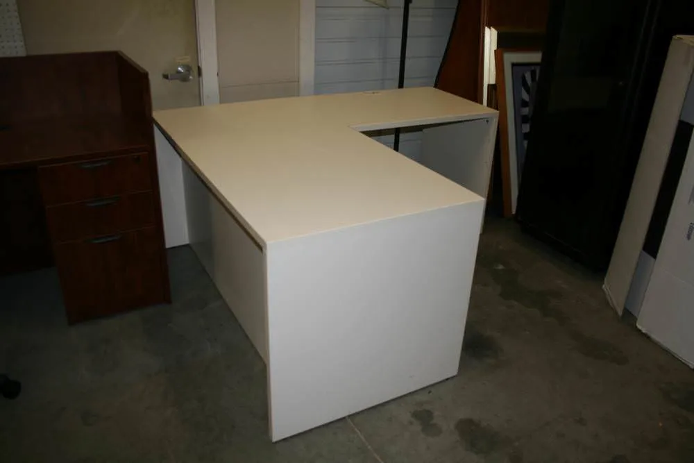 Used White L Shaped Desk