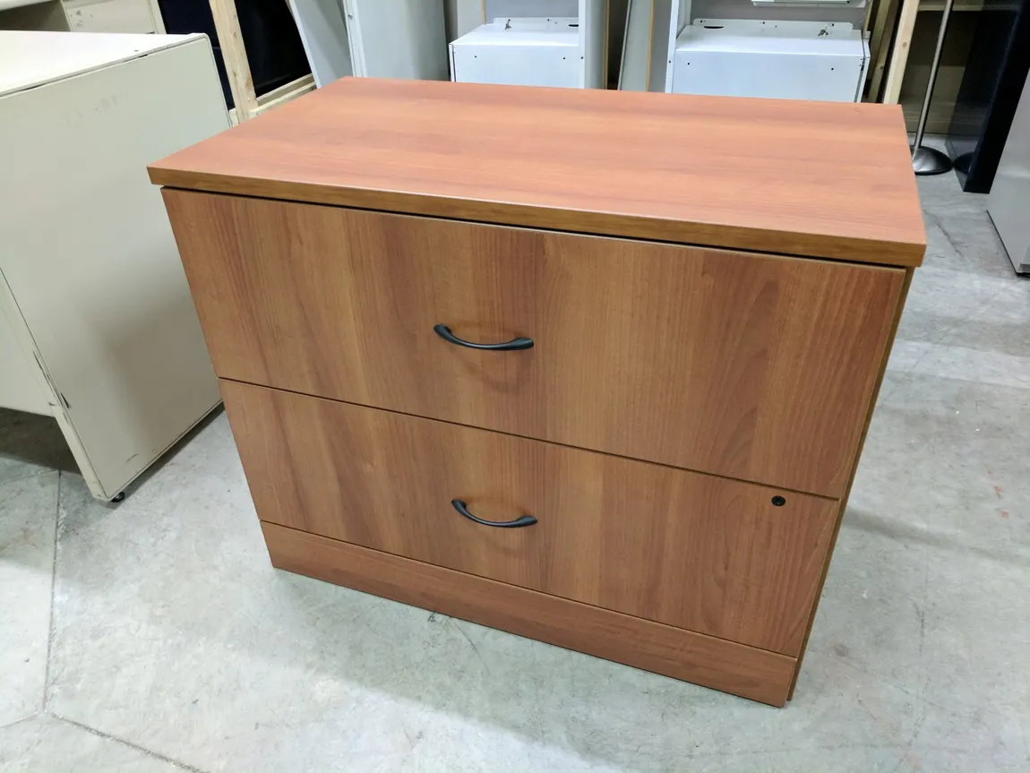 2 Drawer Cherry Laminate Lateral Filing Cabinets â€“ 36 Inch Wide
