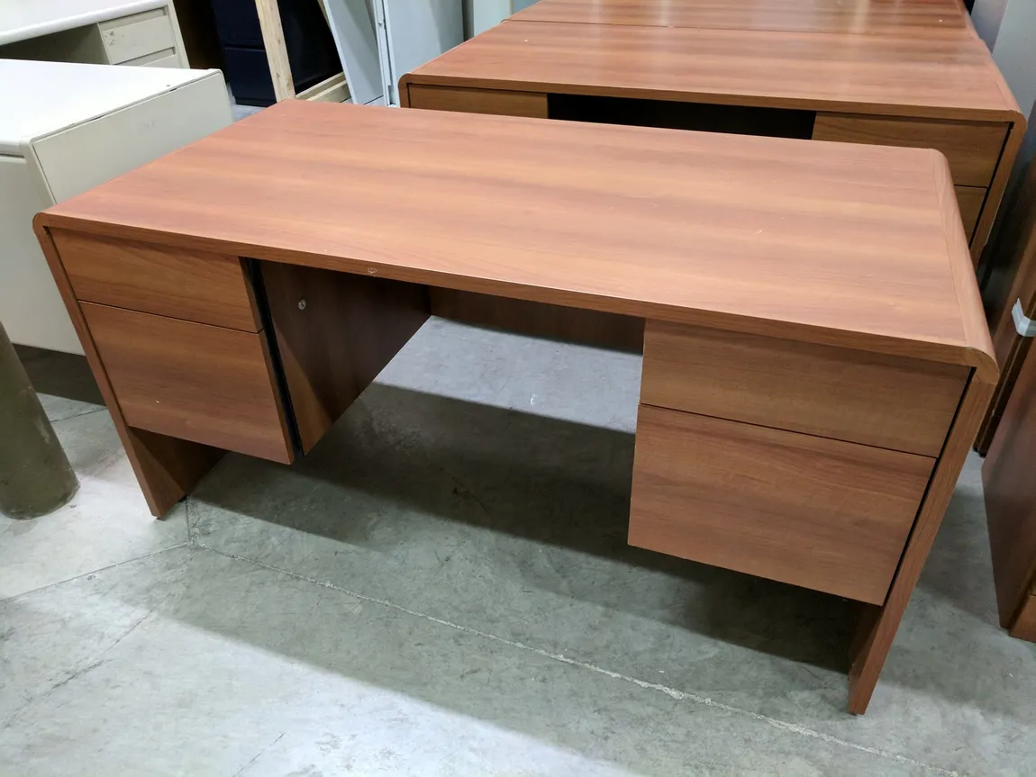 Cherry Laminate Desk with Drawers