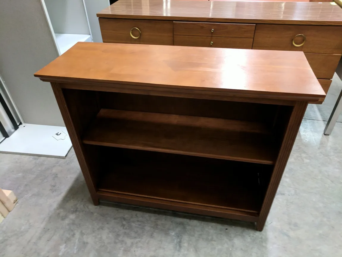 Solid Wood Bookshelf with Cherry Finish â€“ 38 Inch Wide