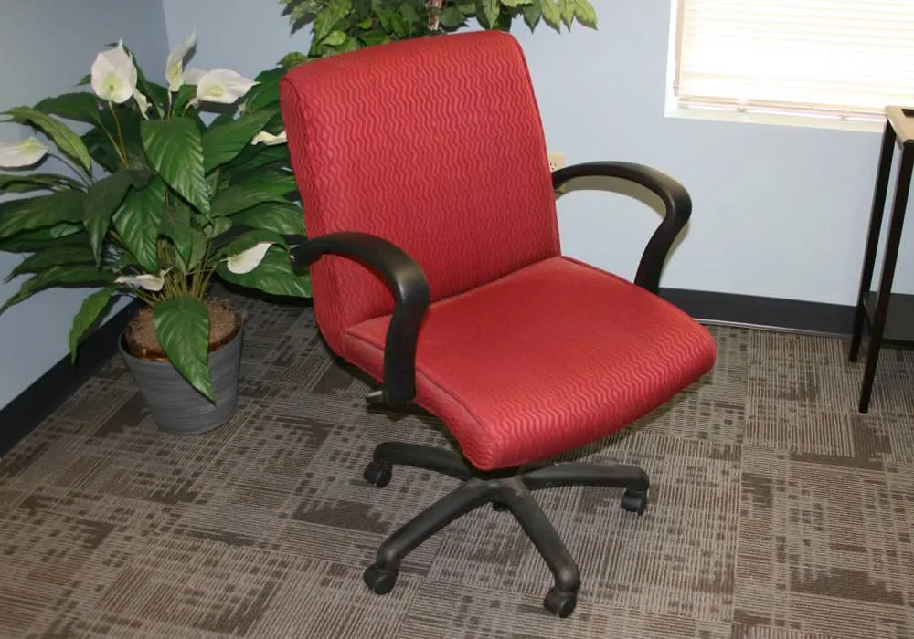 Red Zig-Zag Rolling Office Chair