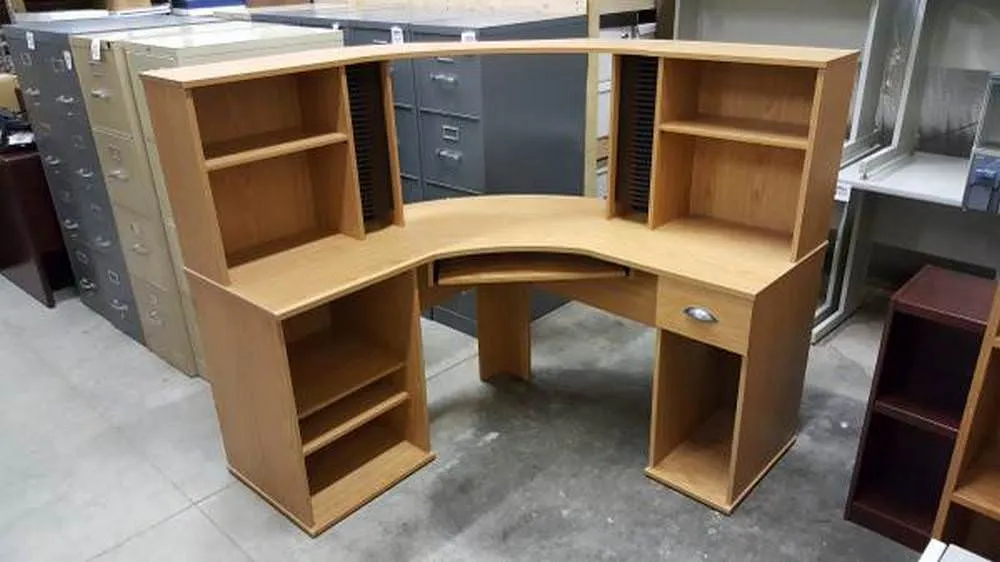 Used Corner Desk Office Computer Workstation 