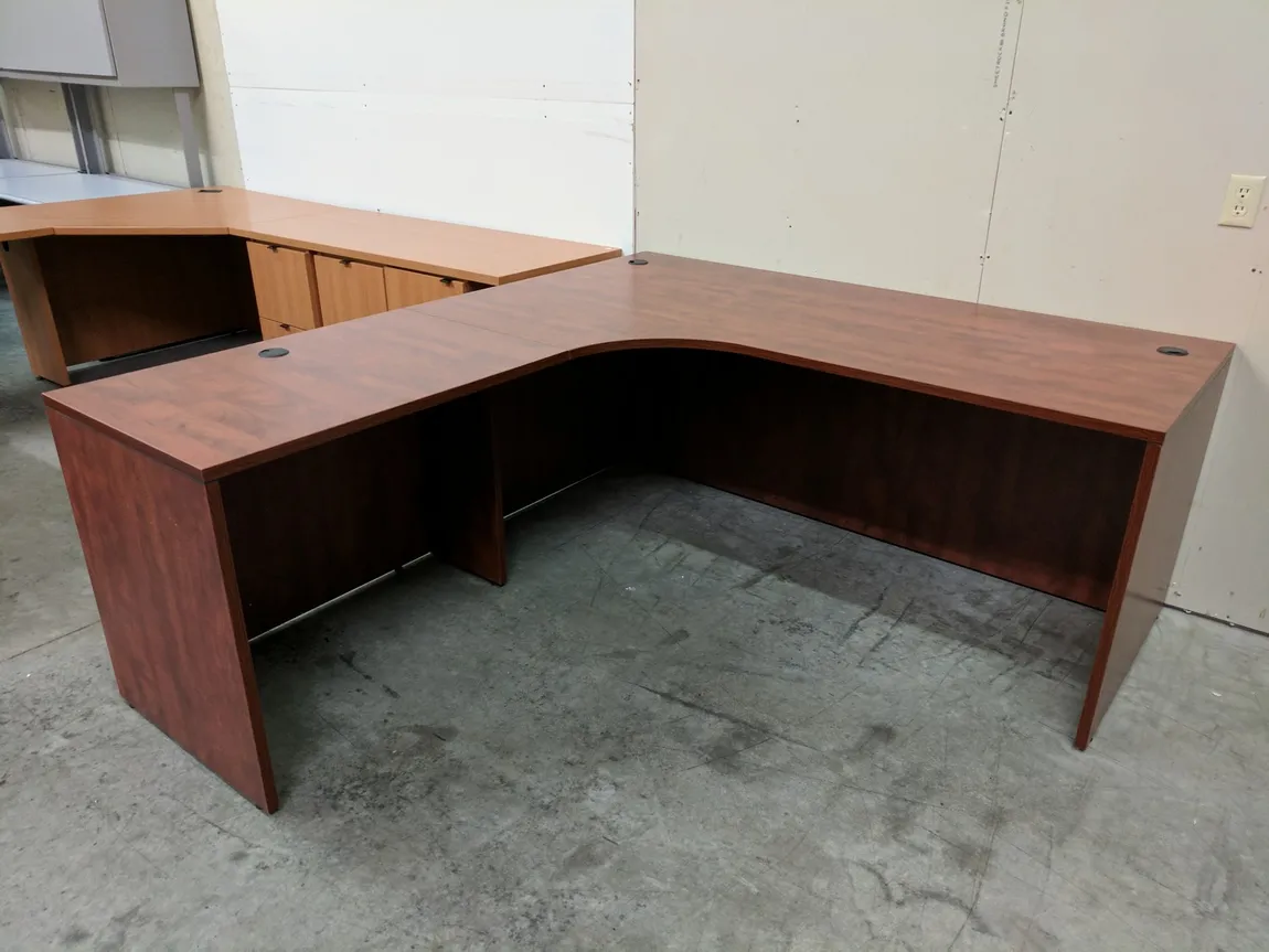 Harmony Collection Cherry Laminate L-Shape Desk