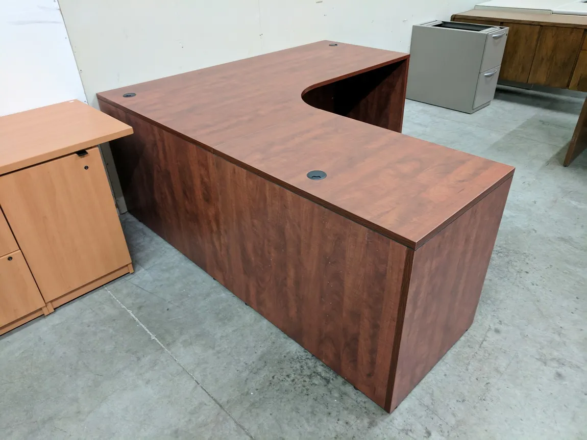 Harmony Collection Cherry Laminate L-Shape Desk