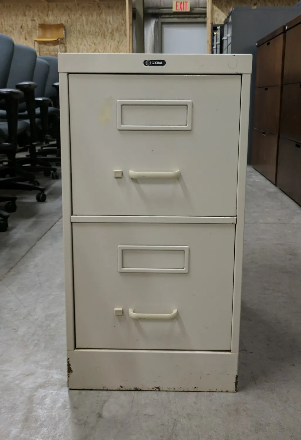 Tan Global 2 Drawer Vertical File Cabinet