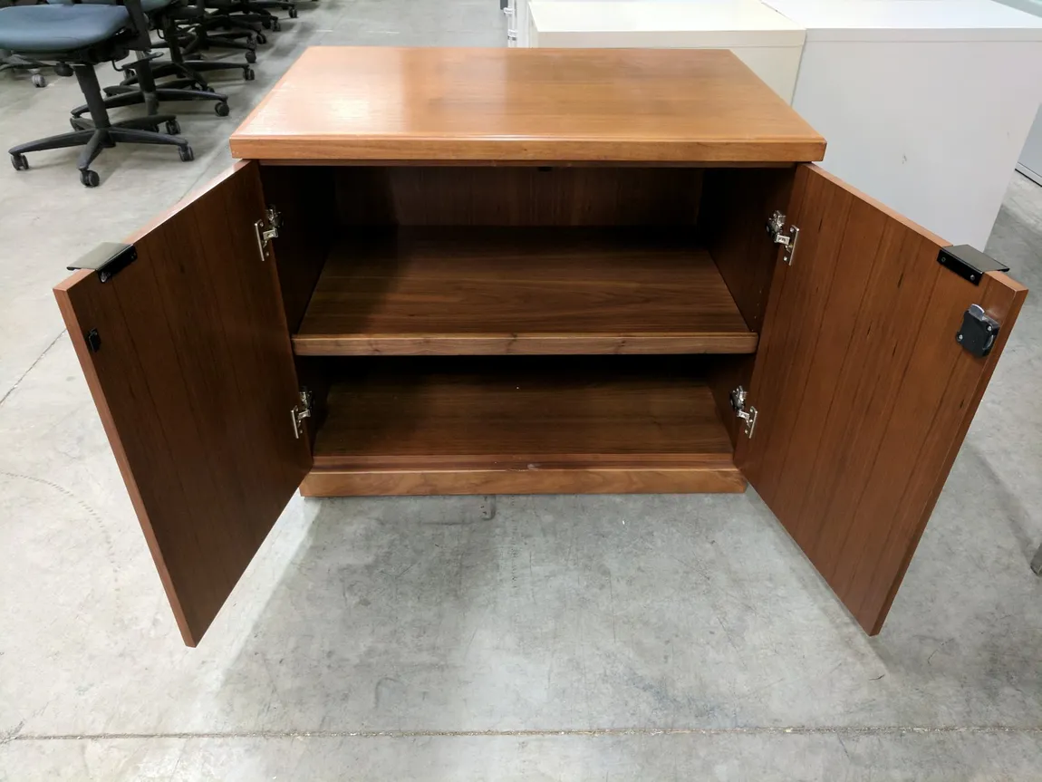 Solid Wood Storage Cabinet with Oak Finish