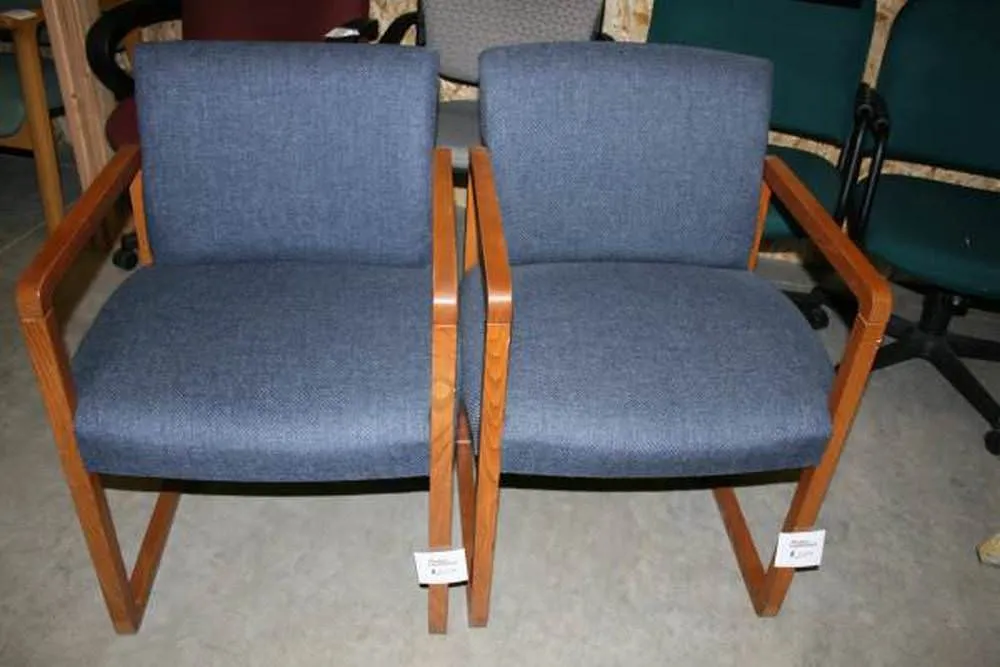 Used Blue Guest Waiting Room Chair Chairs 