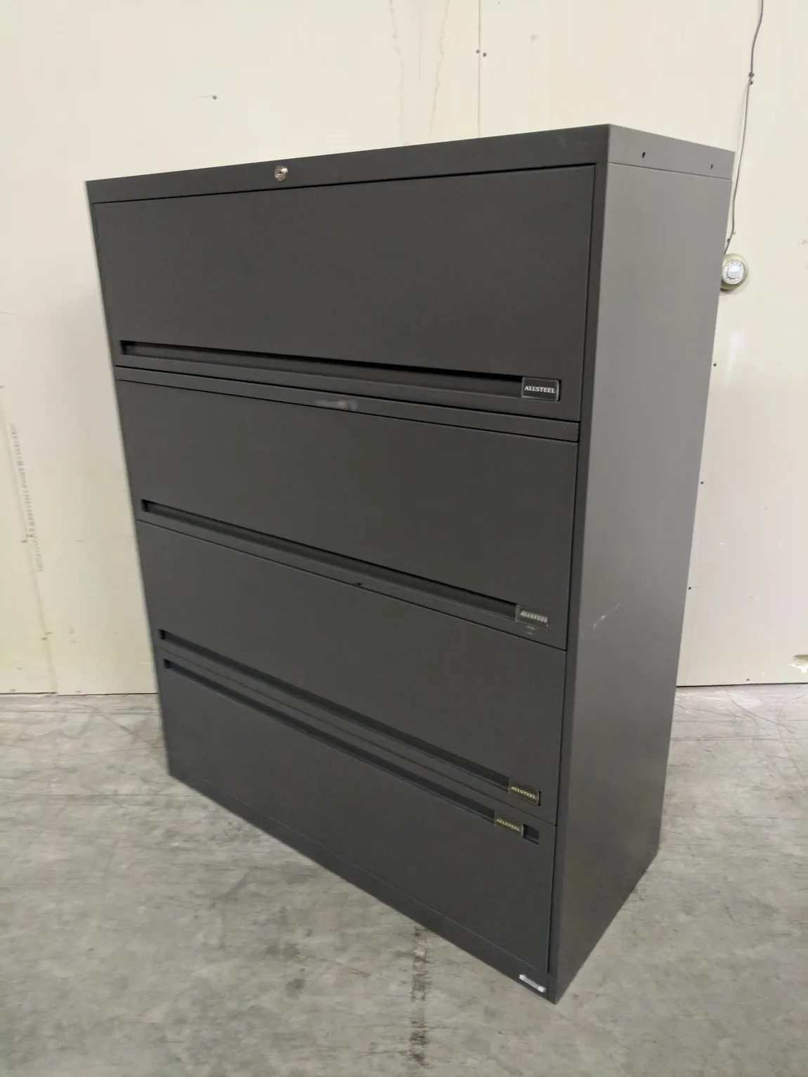 AllSteel Gray 4 Drawer Lateral Charting File Cabinet â€“ 42 Inch Wide