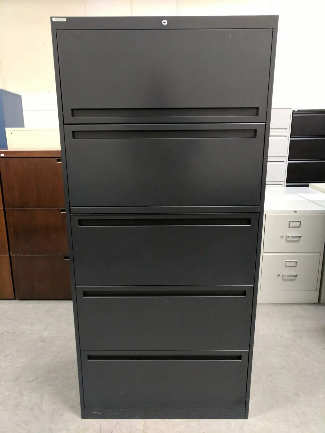Charcoal 5 Drawer Lateral File Cabinet â€“ 30 Inch Wide