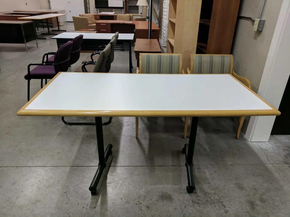 White Laminate Rolling Tableâ€“ 60x30