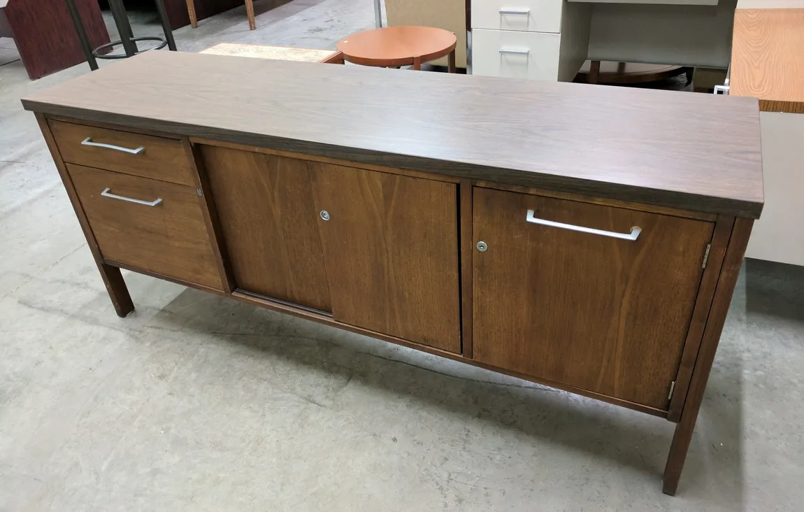 Dark Walnut Laminate Storage Credenza