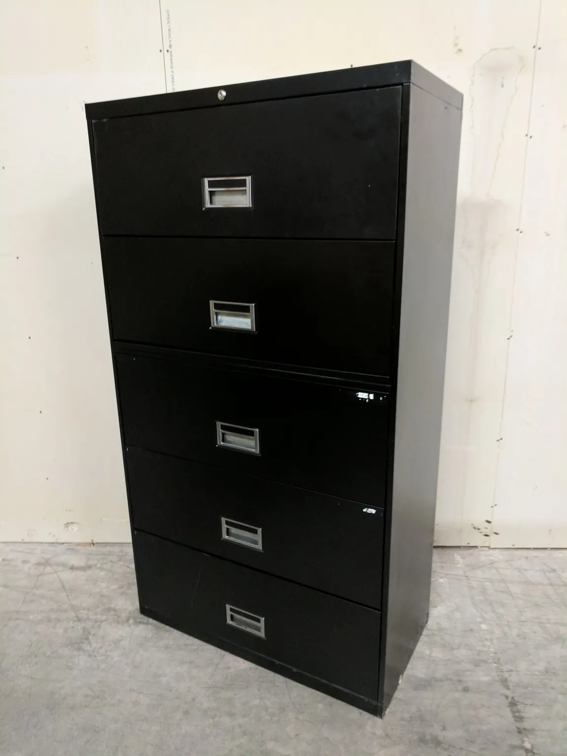 Black 5 Drawer Lateral File Cabinet 