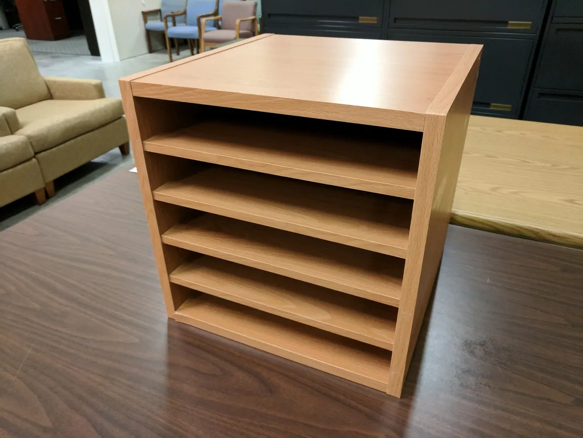 5 Section Oak Laminate Desktop Organizer â€“ 15x15