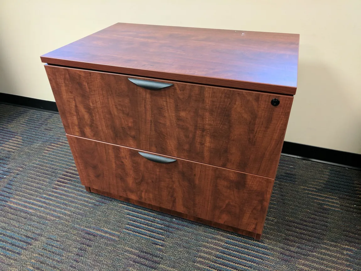 Cherry Laminate 2 Drawer Lateral Filing Cabinets â€“ 35.5 Inch Wide