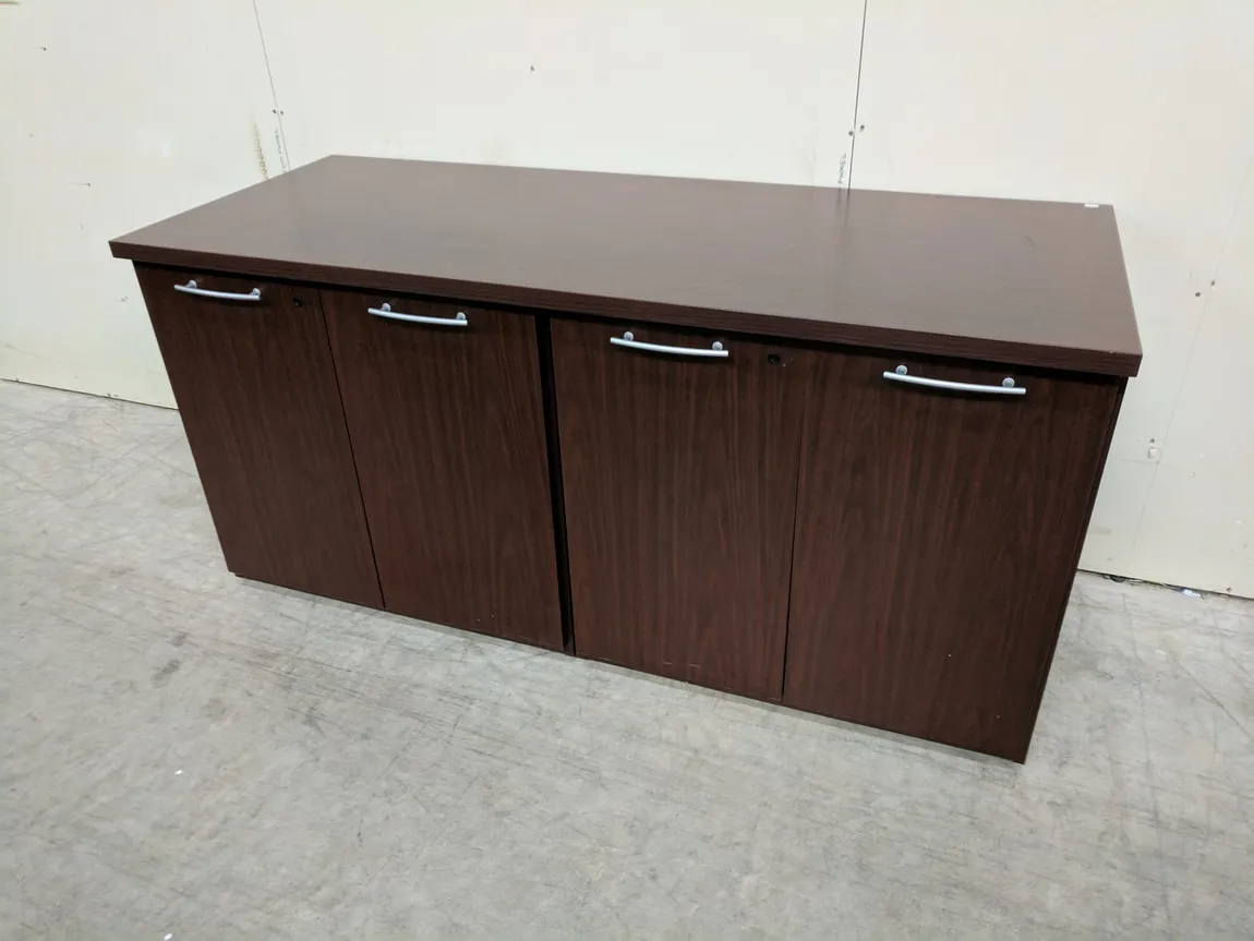 Espresso Laminate Storage Credenza with Hinged Door Storage