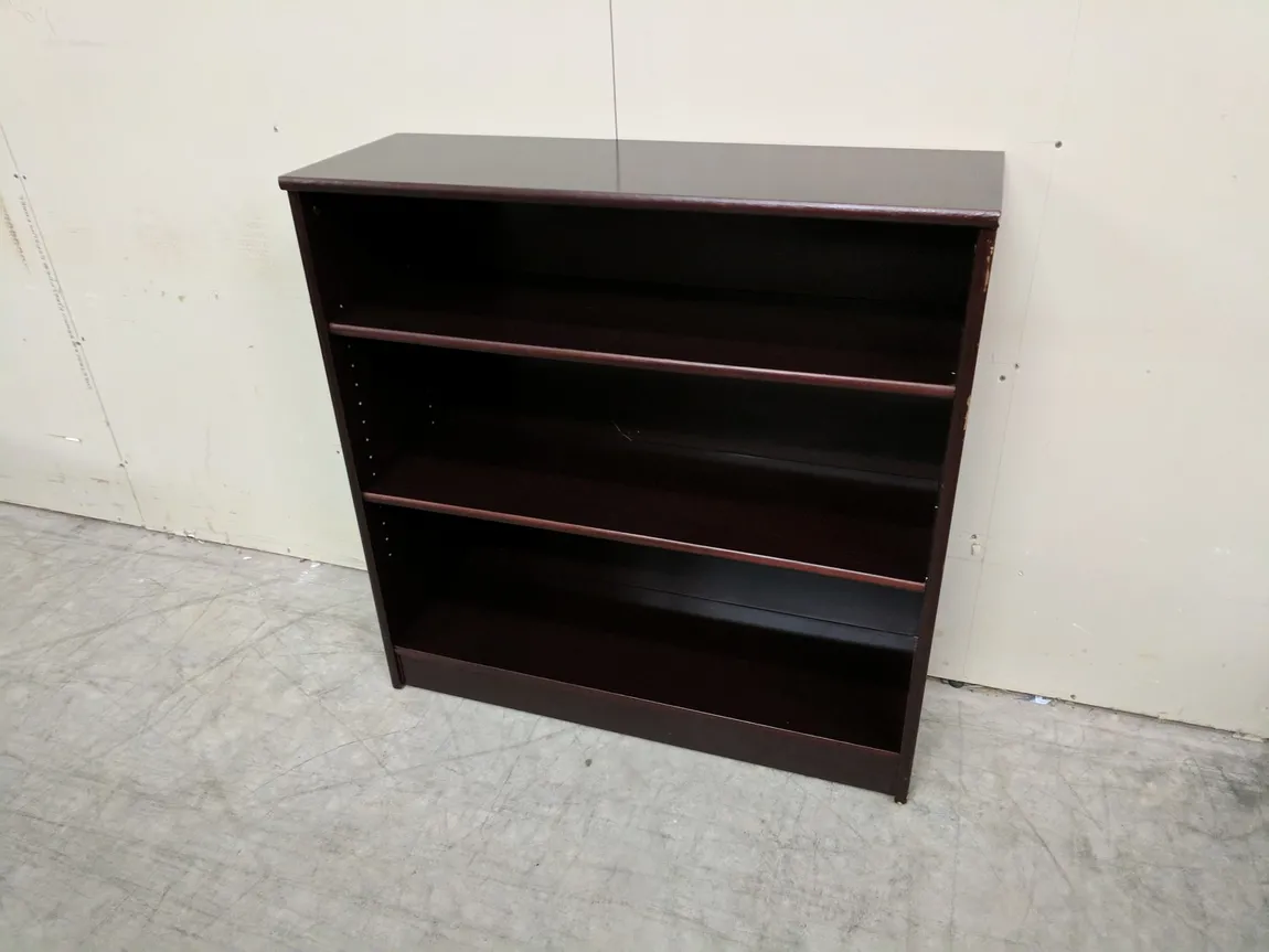 Solid Wood Espresso Bookshelf â€“ 36 Inch Wide