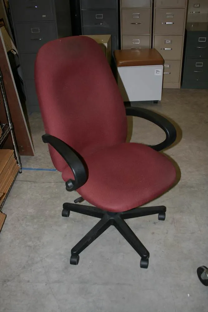 Used Rolling Red High Back Office Chair 