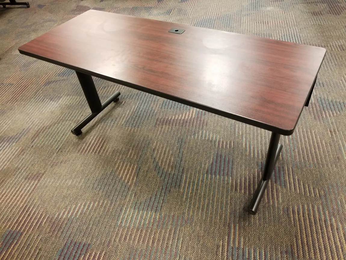 Mahogany Laminate Rolling Training Tables - 66x24