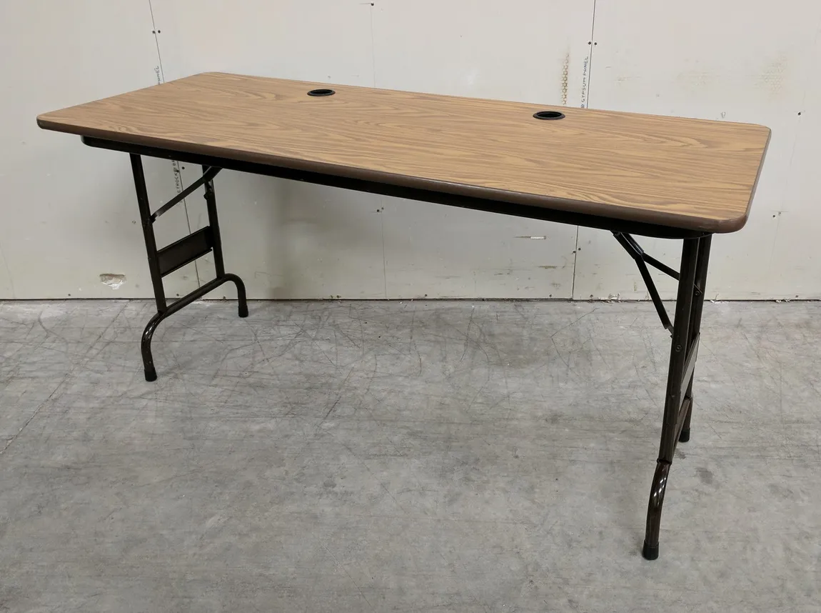 Oak Laminate Folding Table â€“ 59x23.25