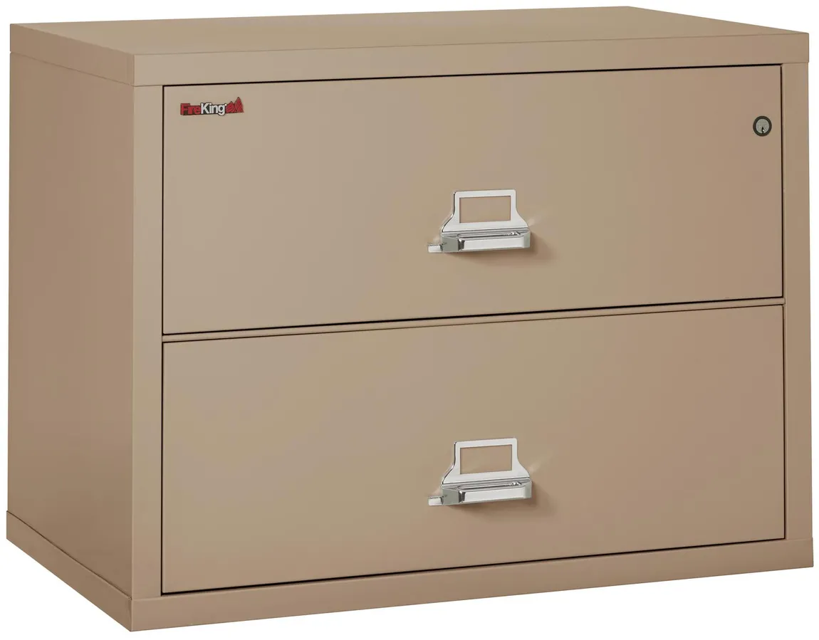2 Drawer Fireproof Lateral File Cabinet - 38 Inch