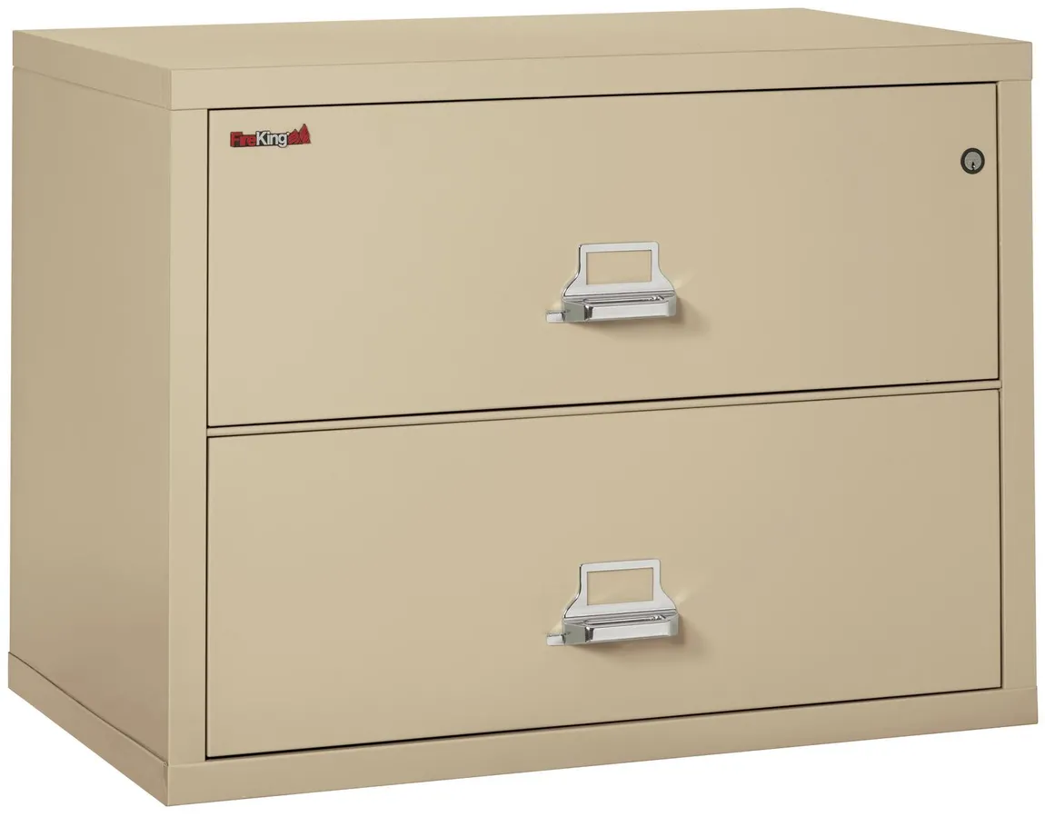 2 Drawer Fireproof Lateral File Cabinet - 38 Inch