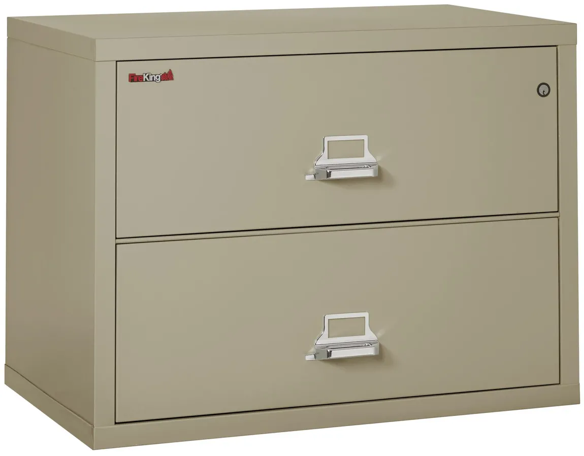 2 Drawer Fireproof Lateral File Cabinet - 38 Inch