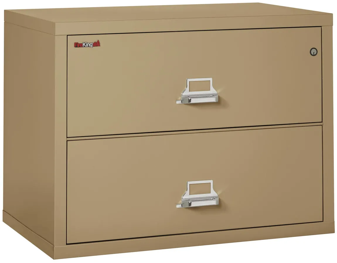 2 Drawer Fireproof Lateral File Cabinet - 38 Inch