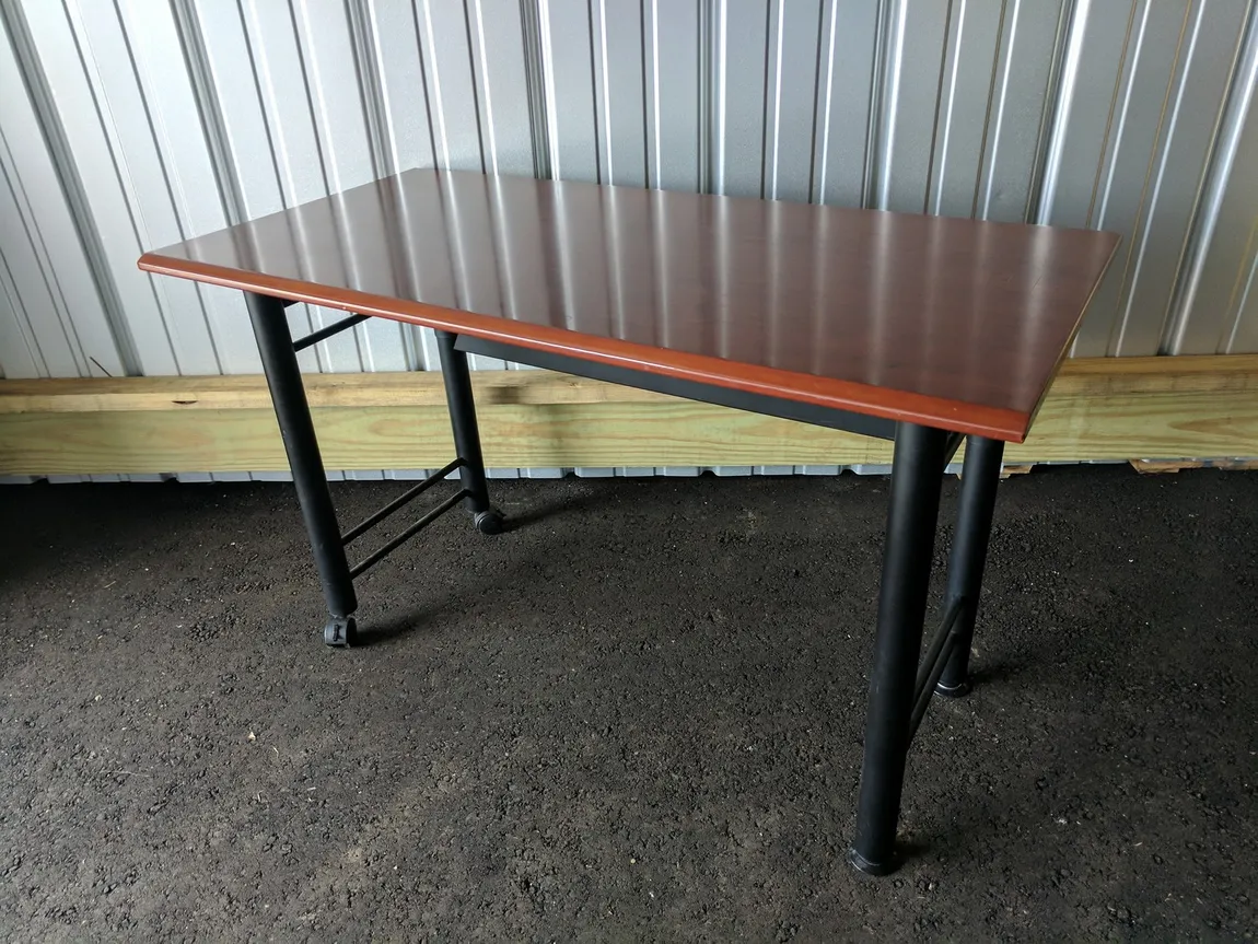 Cherry Laminate Rolling Training Table â€“ 47x24