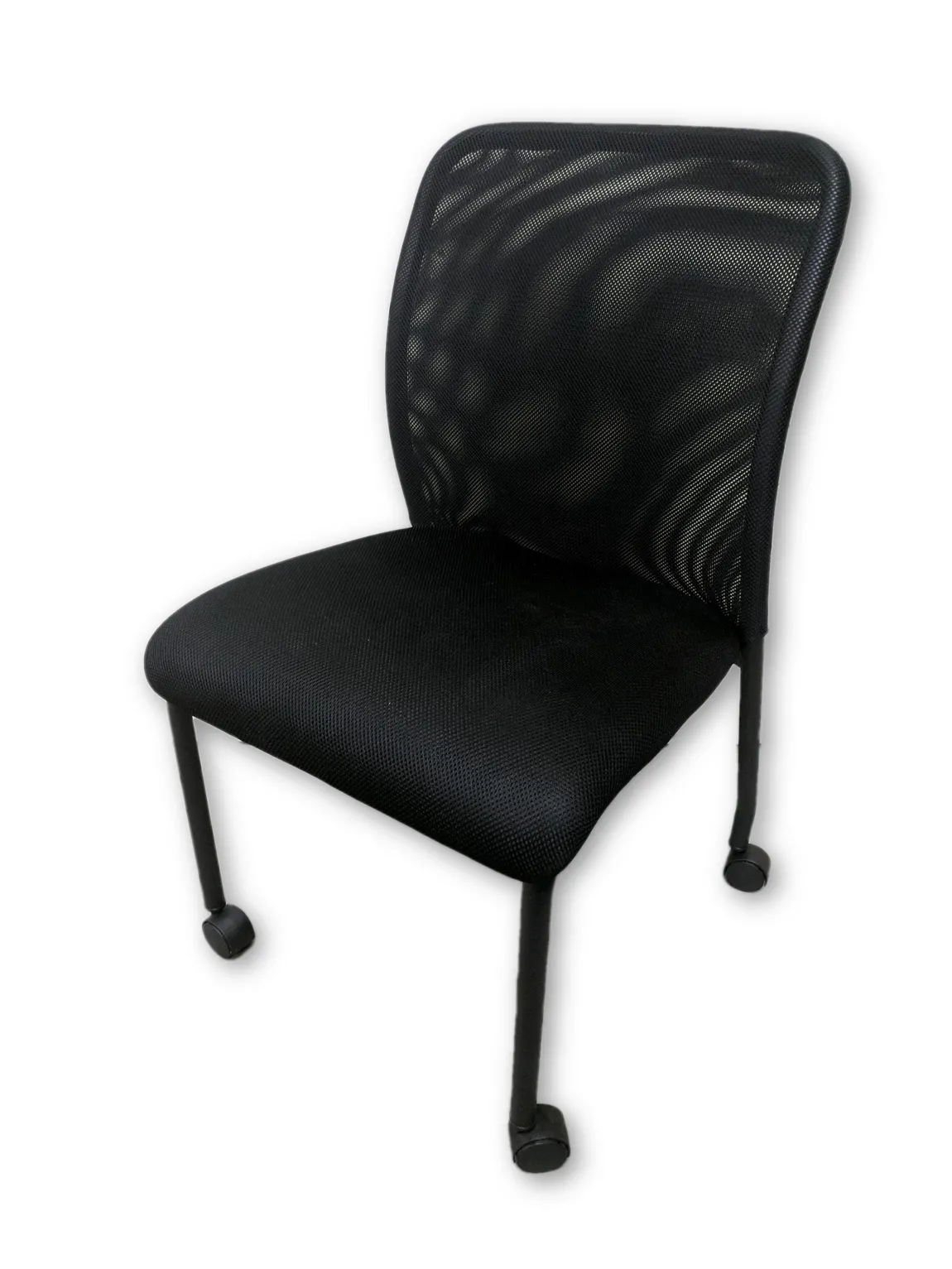 Offices To Go Black Rolling Guest Chairs