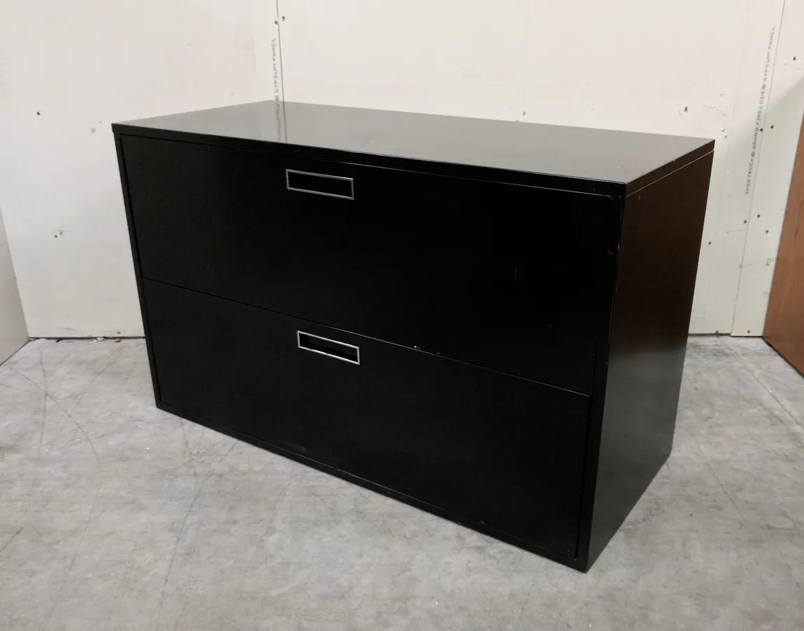 Black 2 Drawer Lateral Filing Cabinet â€“ 42 Inch Wide