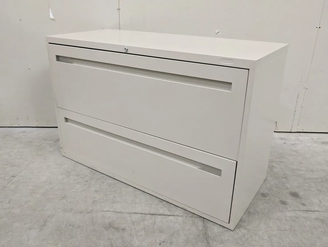 Putty Metal 2 Drawer Lateral Filing Cabinet â€“ 42 Inch Wide
