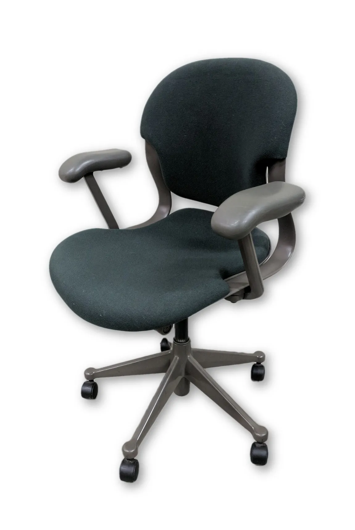 Dark Green Low-Back Rolling Office Chairs