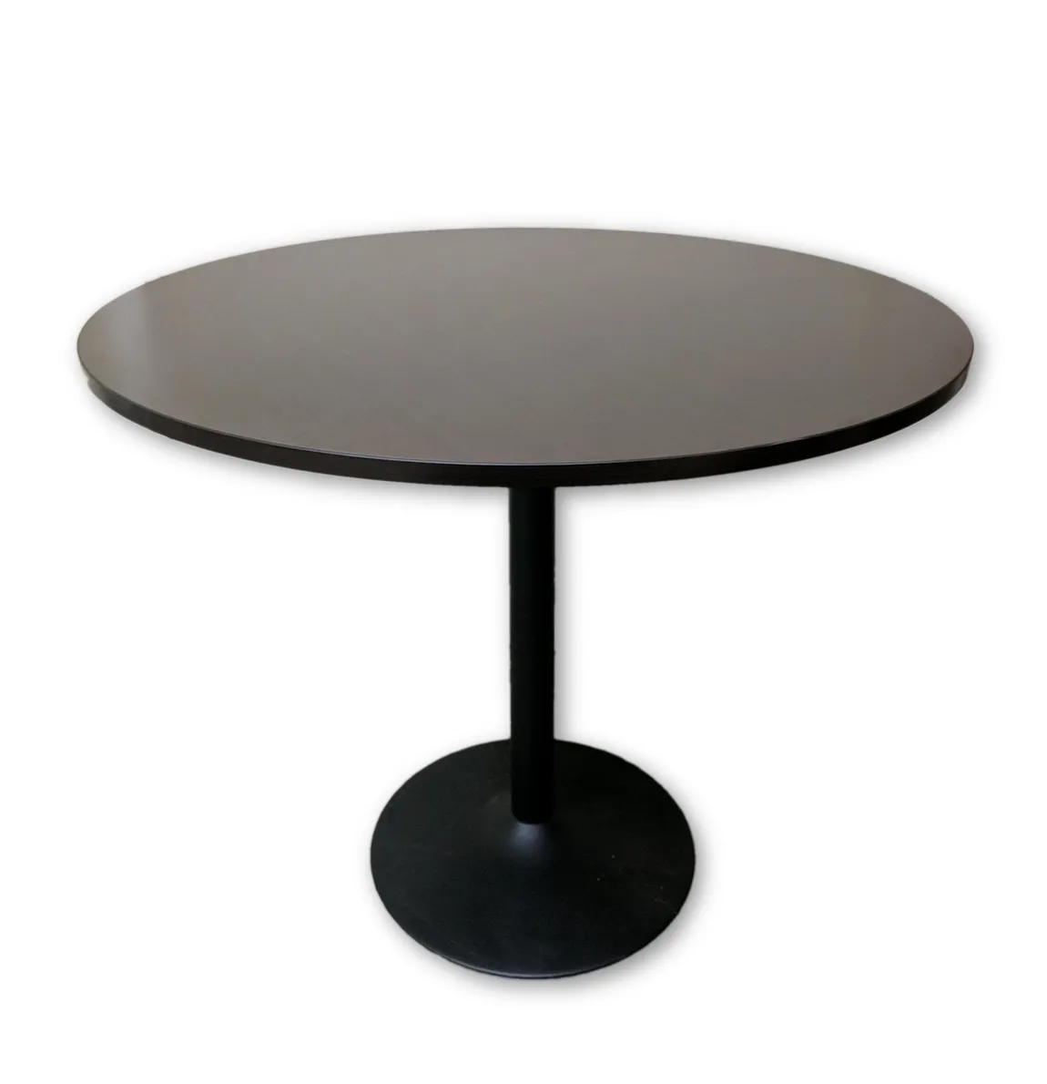 Round Mahogany Laminate Cafe Height Table â€“ 47x41