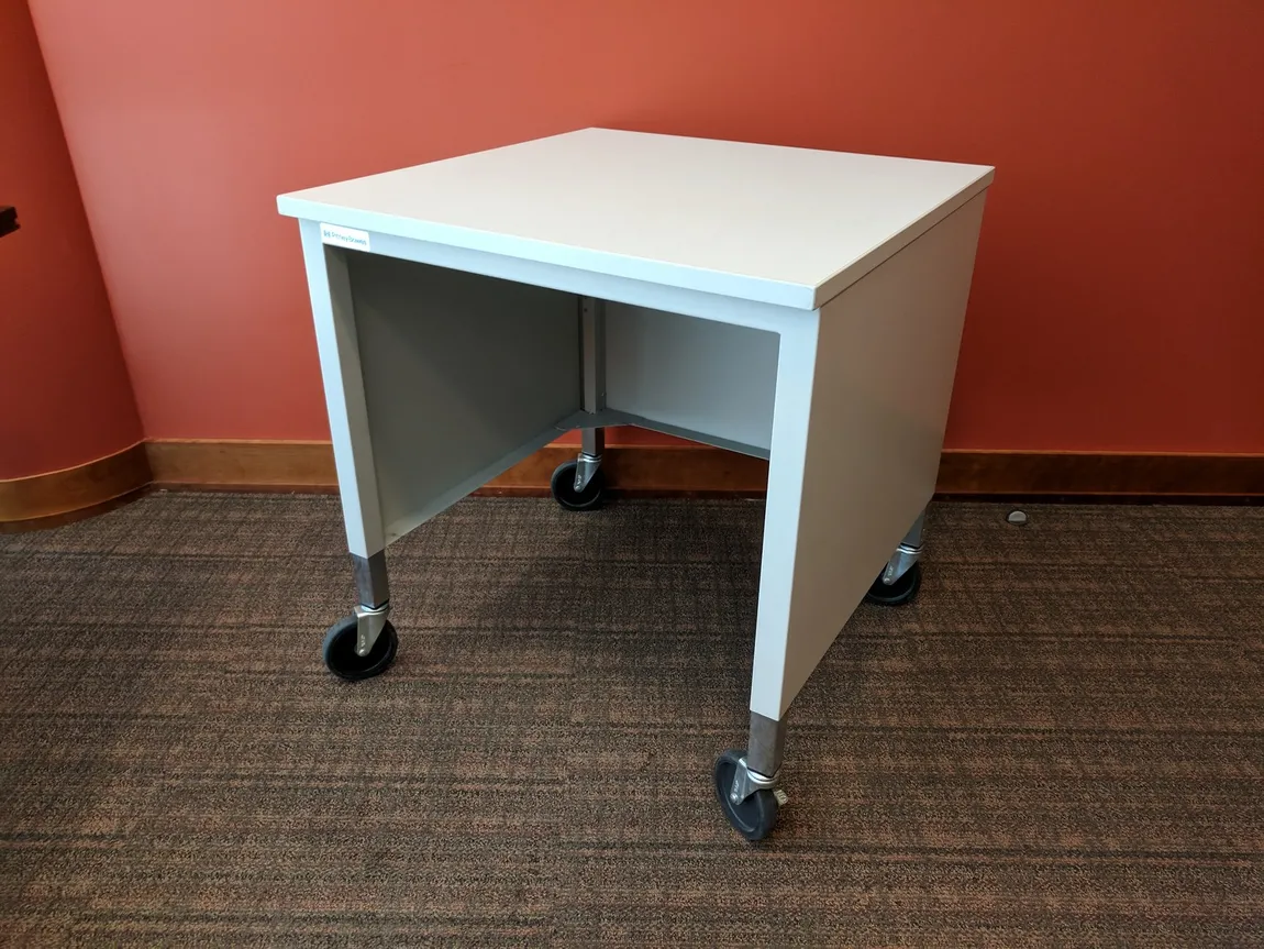 Pitney Bowes Putty Laminate Square Rolling Table