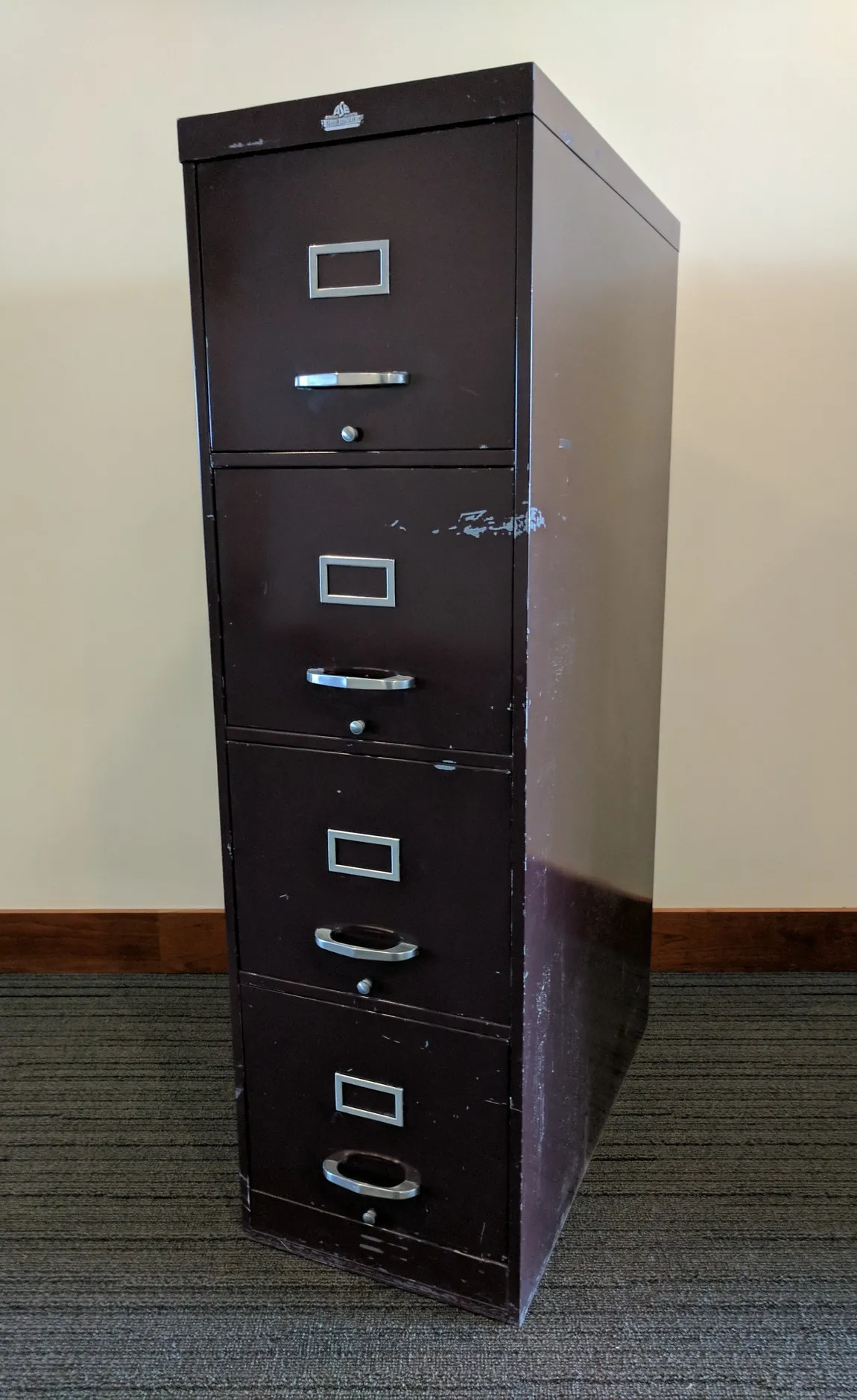 Dark Brown AllSteel 4 Drawer Vertical File Cabinet