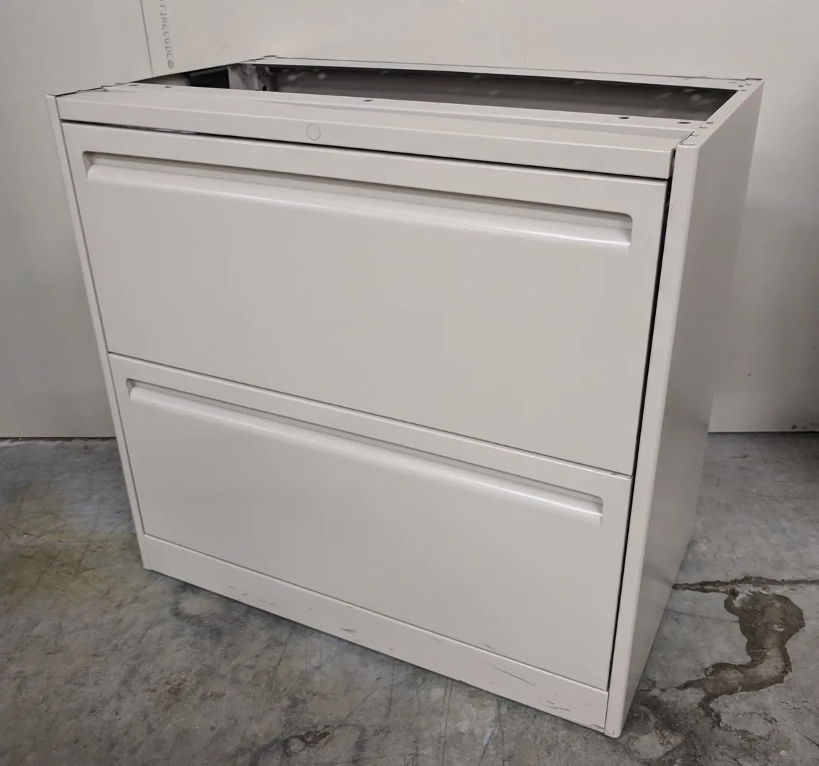 Putty Metal 2 Drawer Lateral Filing Cabinet â€“ 30 Inch Wide