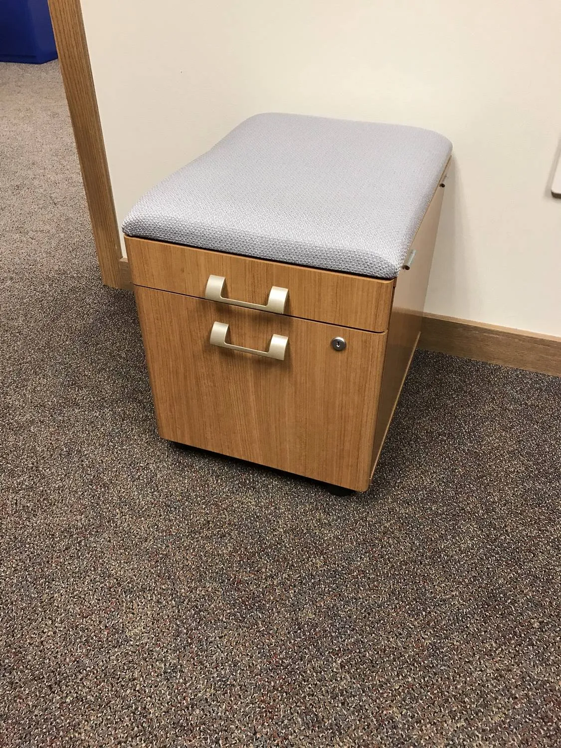 Maple Laminate Mobile Box File Pedestal with Cushion Top
