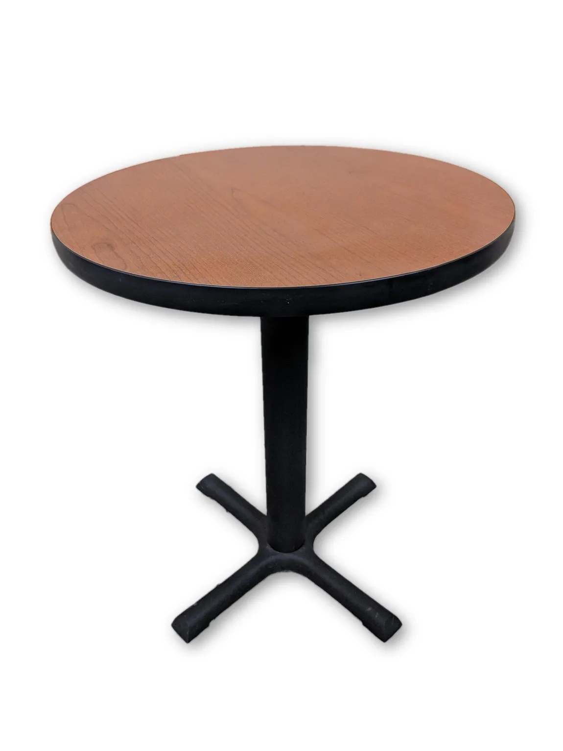 Round Cherry Laminate Table â€“ 24 Inch Wide