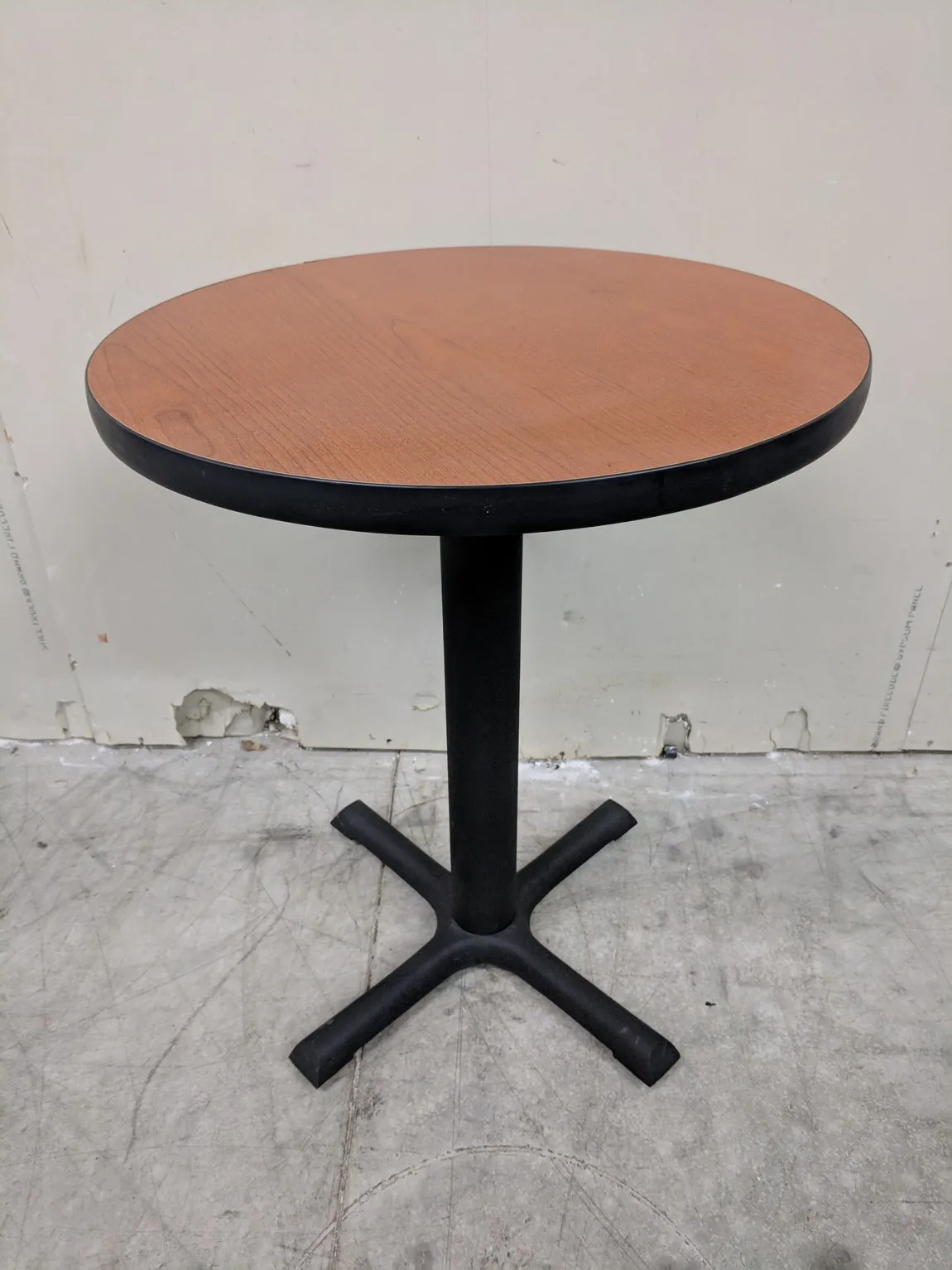 Round Cherry Laminate Table â€“ 24 Inch Wide