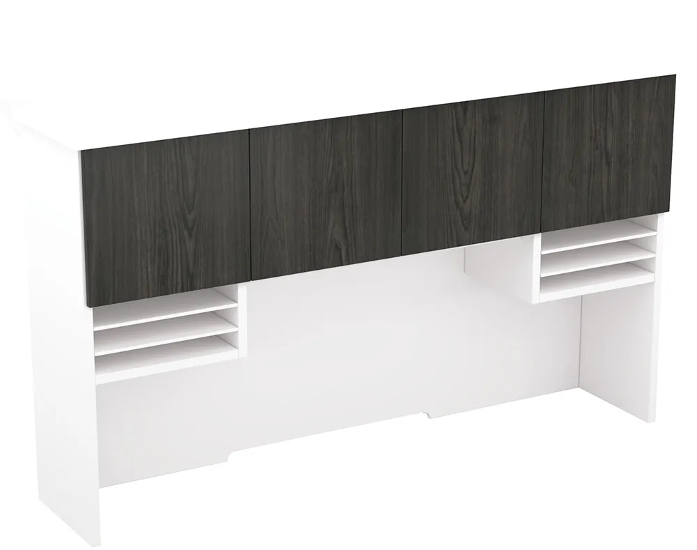 small overhead hutch with wood doors 4