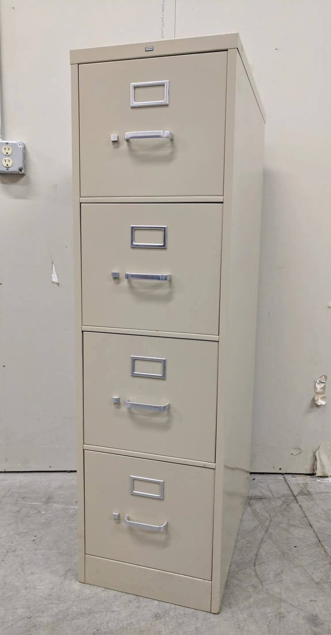 Beige Hon 4 Drawer Vertical Letter Size Filing Cabinet 