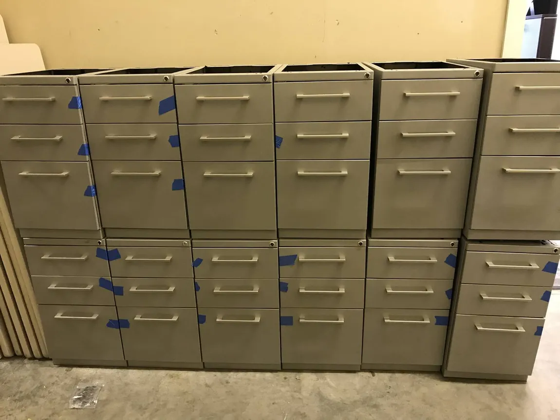 Silver Hawroth Pedesal Drawers