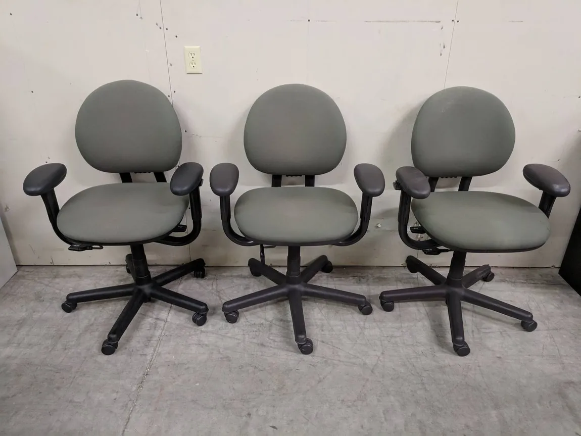 Green Steelcase Rolling Office Chairs