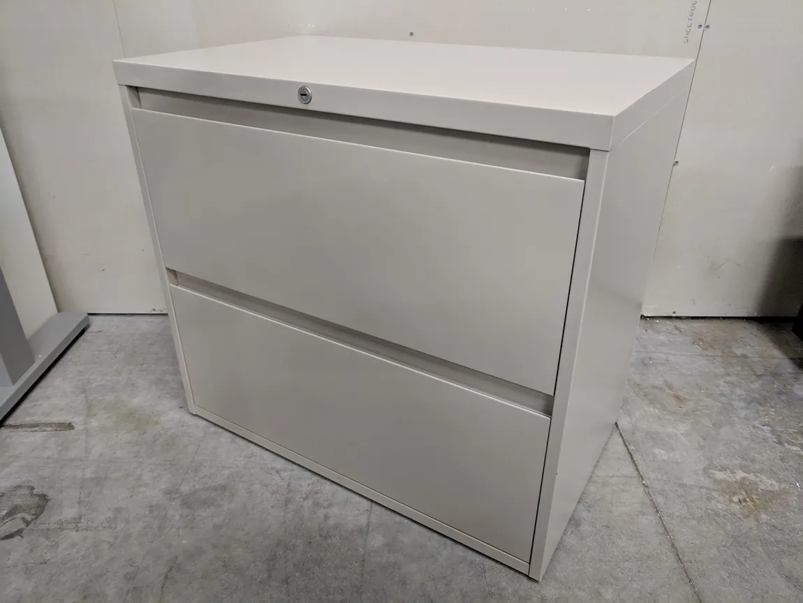 Putty Metal 2 Drawer Lateral Filing Cabinets â€“ 30 Inch Wide