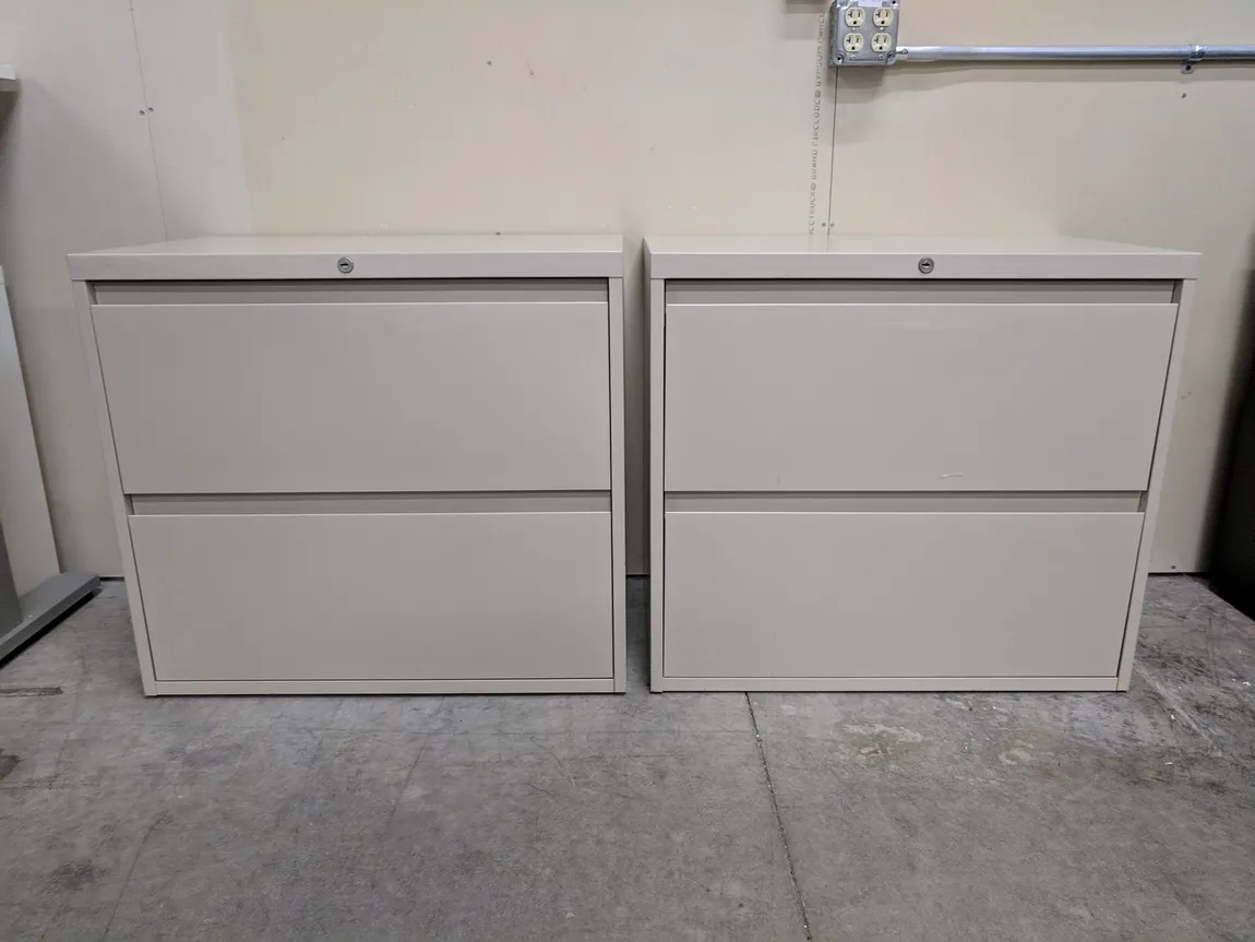 Putty Metal 2 Drawer Lateral Filing Cabinets â€“ 30 Inch Wide