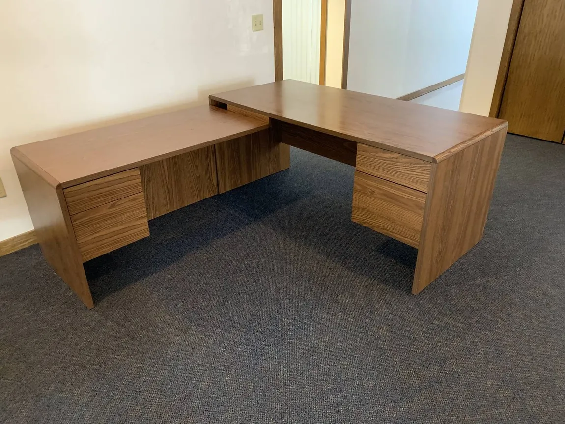 Walnut L Shaped Desk