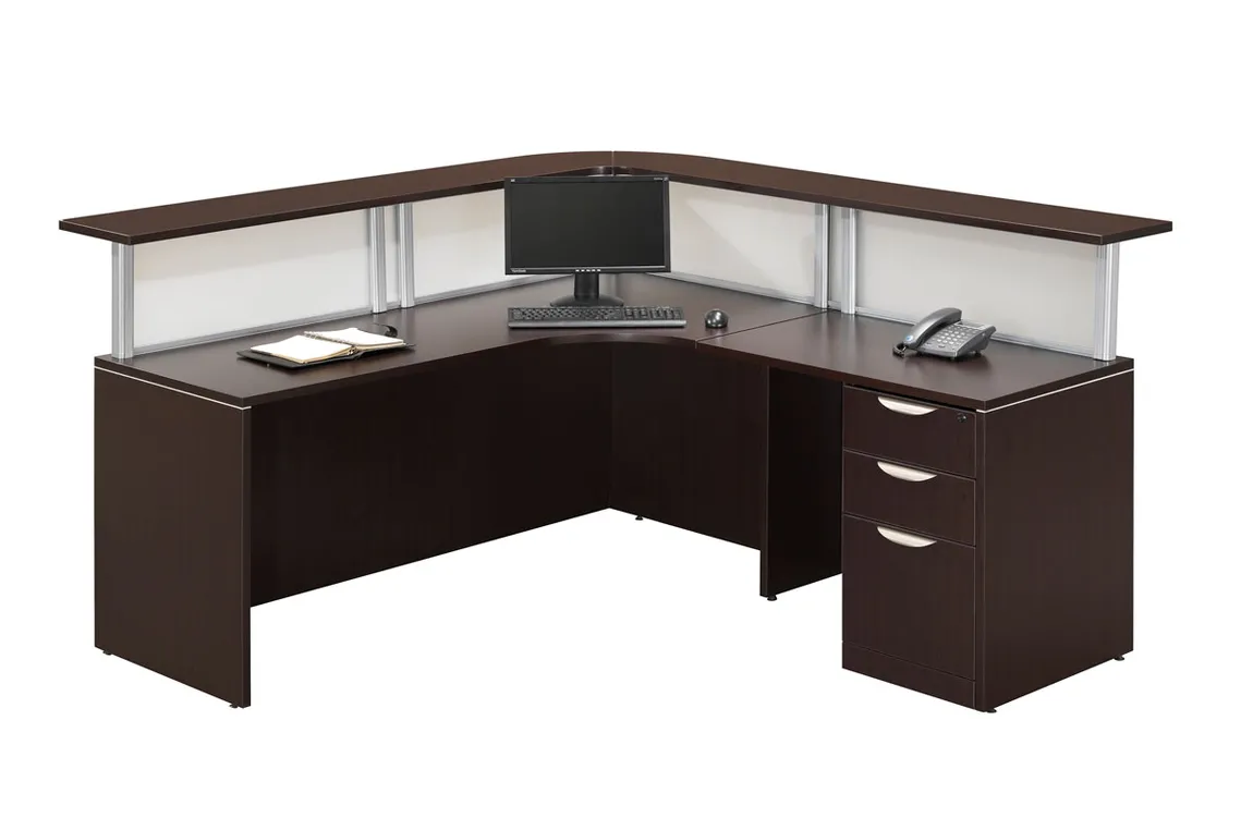 Modern Espresso Reception Desk